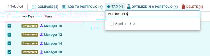 1. Tagging Investments